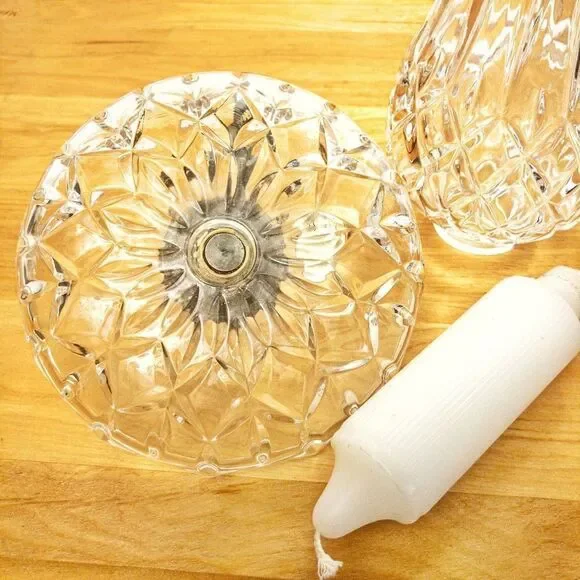 Vintage European Collection Lead Crystal Hurricane Globe Chamber Candlestick - Picture 8 of 11